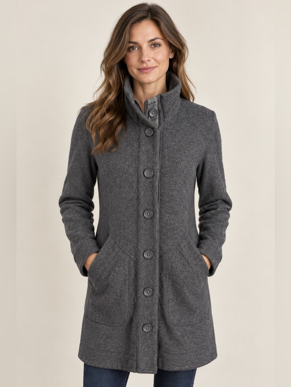 Marmot Maddie Wool Blend Sweater Coat Cardigan Gray Medium